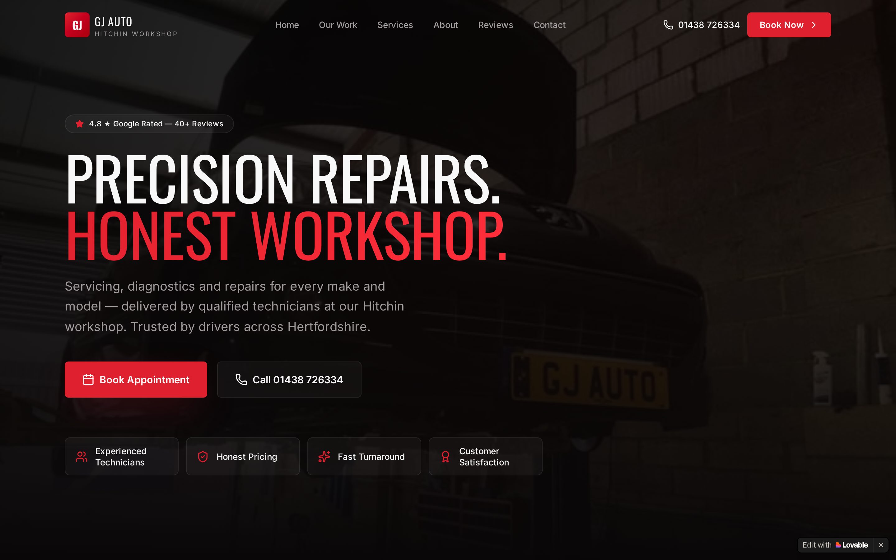 Precision Drive Care website preview